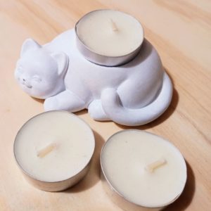 Porta Vela Gatito Blanco