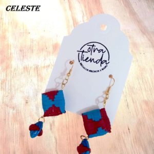 Aros Filigrana Grande Celeste Rojo