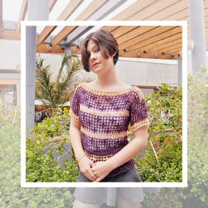 Blusa Calada Tejida Crochet Color Morada/Damasco