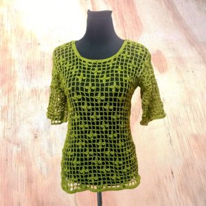 Blusa Calada Tejida Crochet Color Pistacho