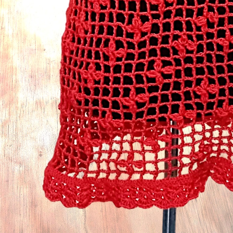 Blusa Calada Tejida Crochet Color Rojo Italiano - Imagen 4