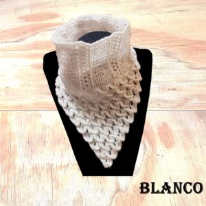 Cuello Tejido Crochet Hilo Blanco