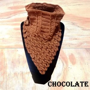 Cuello Tejido Crochet Hilo Chocolate