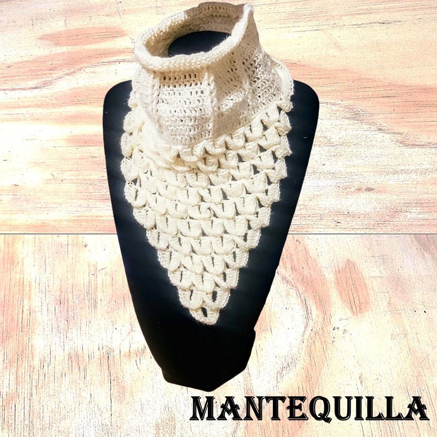 Cuello Tejido Crochet Hilo Mantequilla