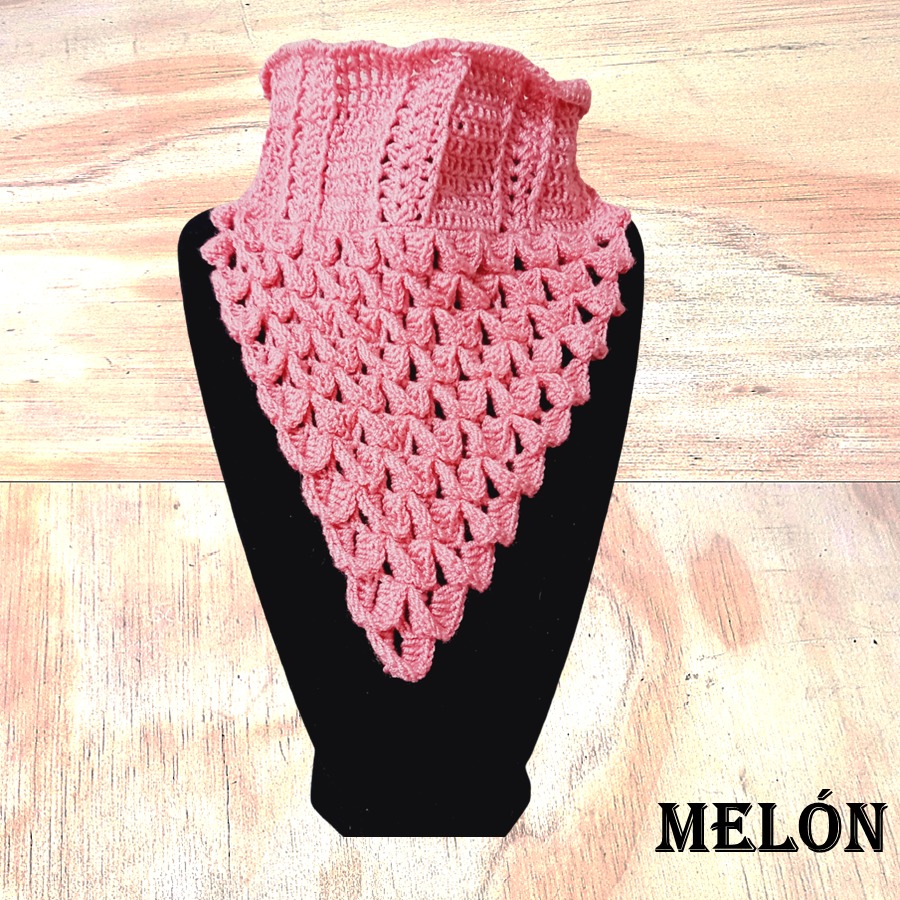 Cuello Tejido Crochet Hilo Melon