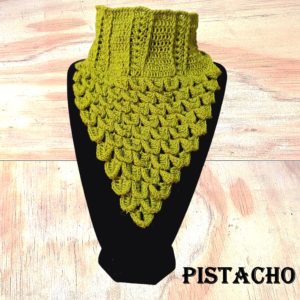 Cuello Tejido Crochet Hilo Pistacho