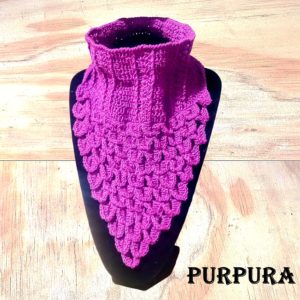 Cuello Tejico Crochet Hilo Purpura