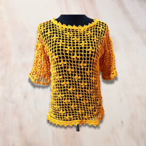 Blusa Calada Tejida Crochet Mostaza