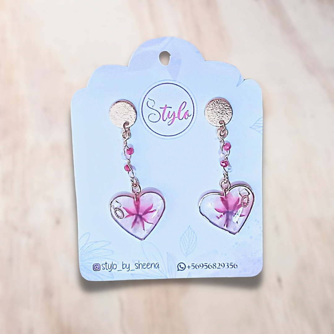 Aros Goldfilled Corazon Flor