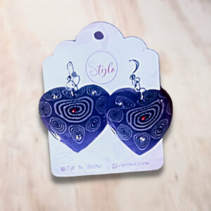 Aros Masa Polimérica Corazon Morado