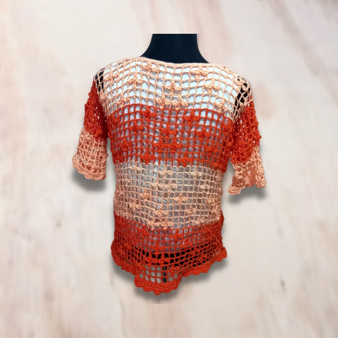 Blusa Calada Naranja Damasco - Imagen 2